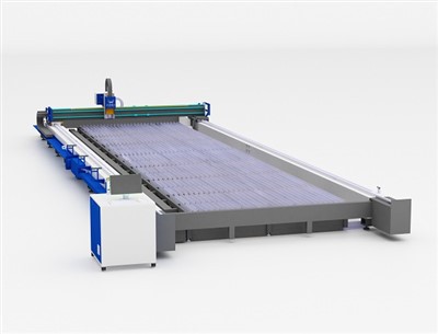 धातु शीट के लिए ग्राउंड-रेल मॉडल बड़े प्रारूप फाइबर लेजर काटने की मशीन